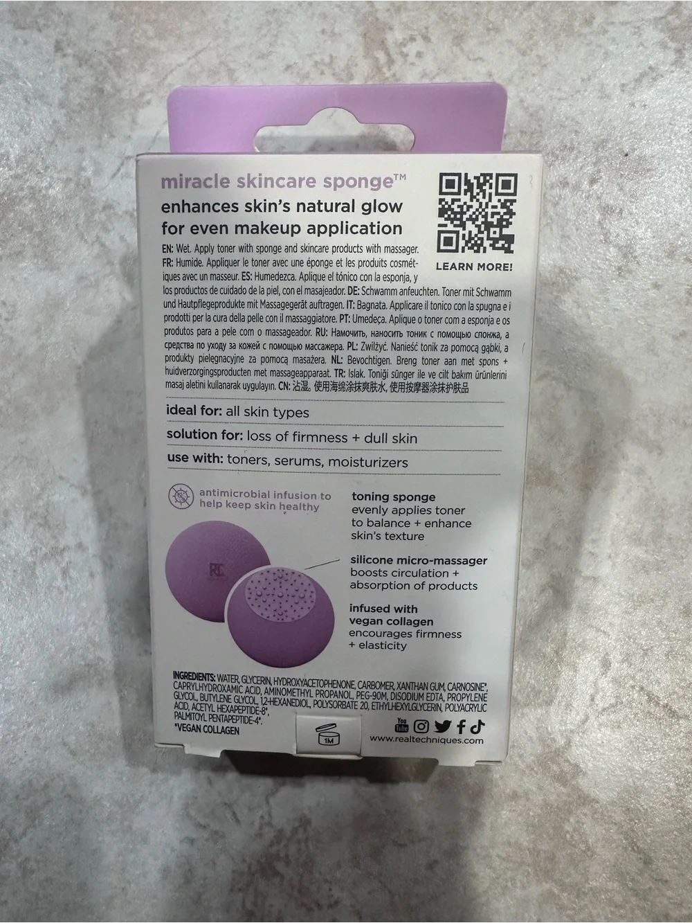 Real Techniques Purple Miracle Skincare Sponge + Tone & Stimulate